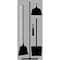 5S Supplies 5S Housekeeping Shadow Board Broom Station Version 14 - Gray Board / Black Shadows  With Broom HSB-V14-GRAY/BLACK-KIT - alternate 1